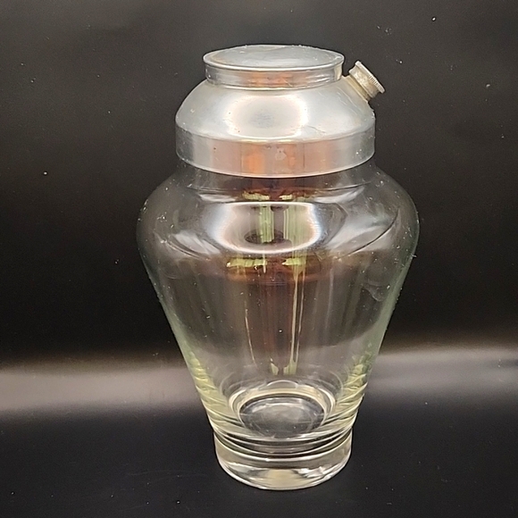 Vintage Art Deco Handblown Heavy Glass Cocktail Shaker 9" - Picture 1 of 13